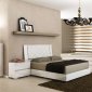 Diamanti Bed in Gloss White - Casabianca w/Leatherette Headboard