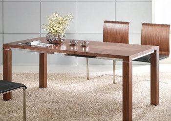 Baron Dining Table in Walnut w/Optional Side Chairs by Whiteline [WLDS-Baron]