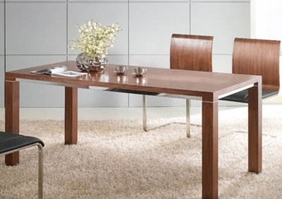 Baron Dining Table in Walnut w/Optional Side Chairs by Whiteline