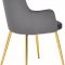 Salvatore Dining Chair 757 Set of 2 Grey Velvet Fabric Meridian