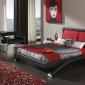 Modern 5Pc Bedroom Set w/Black Leatherette Bed