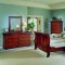 Brown Cherry Finish Traditional Sleigh Bed w/Optional Casegoods