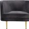 Vivian Sofa 694 in Grey Velvet Fabric by Meridian w/Options