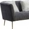 Monroe Sofa 696 in Grey Velvet Fabric by Meridian w/Options