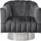 Farrah Accent Chair 519 in Grey Velvet Fabric by Meridian