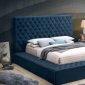 LCL-B01 Upholstered Bed in Dark Blue Velvet