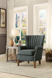 Essex Accent Chair 1260F1S in Dark Grey Fabric by Homelegance