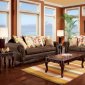 Branford SM7620 Sofa Brown Leatherette &Tan Fabric w/Options