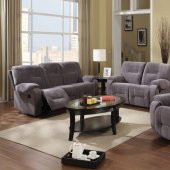 50800 Villa Motion Sofa in Light Grey Fabric by Acme w/Options