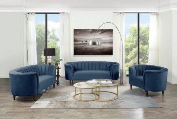 Millephri Sofa LV00169 in Blue Velvet by Acme w/Options [AMS-LV00169 Millephri]