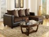 3005 Sectional Sofa in Brown Bi Cast & Microfiber