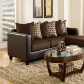 3005 Sectional Sofa in Brown Bi Cast & Microfiber