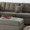 F6504 Sectional Sofa in Coffee Fabric by Boss w/ Ottoman