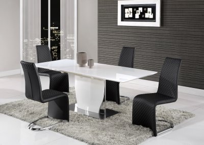 D2279 Dining Table in White by Global w/Optional D6671DC Chairs