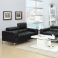 F7239 Sofa & Loveseat Set in Black Bonded Leather by Poundex