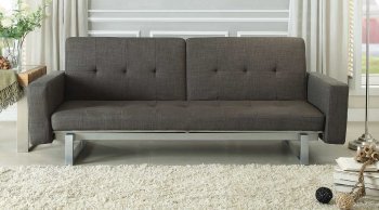 Crispin Lounger Sofa 4827FA in Dark Grey Fabric by Homelegance [HESB-4827FA Crispin]