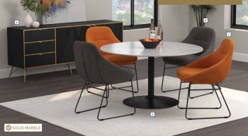 Bartole 5Pc Dining Set 108020 in Marble & Black by Coaster [CRDS-108020-Bartole]