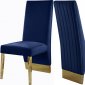 Porsha Dining Chair 755 Set of 2 Navy Velvet Fabric by Meridian