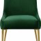 Owen Dining Chair 744 Set of 2 Green Velvet Fabric by Meridian