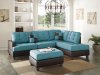 F6859 Sectional Sofa 3Pc in Teal Fabric by Boss