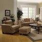 Camel Velvet Fabric Modern Sofa w/Optional Items & Toss Pillows