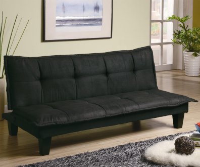 Black Fabric Modern Stylish Casual Convertible Sofa Bed