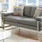 F6559 Sofa & Loveseat Set in Grey Fabric by Boss