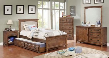 Colin 4Pc Youth Bedroom Set CM7909A-P in Dark Oak w/Options [FAKB-CM7909A-P-Colin]