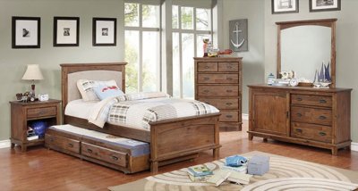 Colin 4Pc Youth Bedroom Set CM7909A-P in Dark Oak w/Options