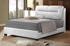 B133 Upholstered Bed in White Leatherette