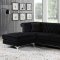 Damian Sectional Sofa 608 in Black Velvet Fabric by Meridian