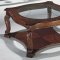 Rich Cherry Hand Crafted Classic Coffee Table with Glass Inlays