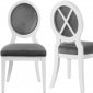 Lotus Dining Chair 747 Set of 2 Grey Velvet Fabric by Meridian