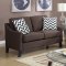 F6907 Sofa & Loveseat Set in Chocolate Linen-Like Fabric by Boss