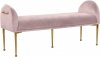 Owen Bench 144 in Pink Velvet Fabric by Meridian