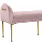 Owen Bench 144 in Pink Velvet Fabric by Meridian