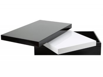 Mellow Rectangular Black White Motion Coffee Table by Whiteline [WLCT-Mellow Rect Black White]