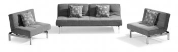 Gray Microfiber Convertible Sleeper Sofa with Split Back [ZMS-Theory gray]