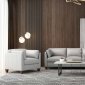 Matias Sofa 55015 in Dusty White Leather by Mi Piace w/Options