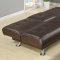 Espresso Finish Faux Leather Modern Sofa Bed w/Cup Holders