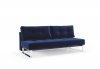 Supremax Vintage Sofa Bed in Blue w/Chrome Legs by Innovation