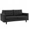 Empress Sofa in Black Bonded Leather by Modway w/Options