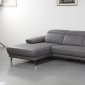 Mercer Sectional Sofa in Slate Gray Leather by Beverly Hills