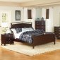 Cherry Finish Contemporary Bed w/Optional Casegoods