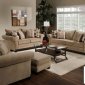 Brownstone Fabric Modern Sofa & Loveseat Set w/Rolled Arms