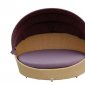 Beige Modern Outdoor Canopy Bed w/Purple Cushion