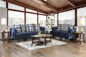 Blaenavon Sofa SM8825 in Blue Chenille Fabric w/Options [FAS-SM8825-Baenavon-Blue]