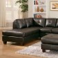 Black or Brown Bonded Leather Modern Sectional Sofa