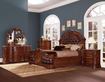 Antoinetta Bedroom Set 5Pc 1919 in Cherry by Homelegance [HEBS-1919 Antoinetta Set]