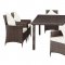 Vista 7Pc Outdoor Patio Dining Set by Modway in Chocolate/White